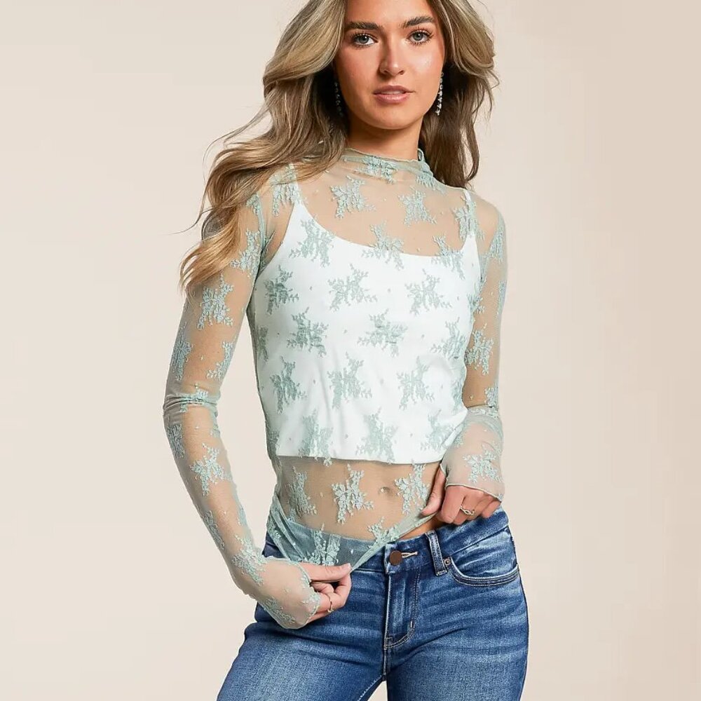 Lady Lux Layering Top in Mermaid's Tail (NWOT)